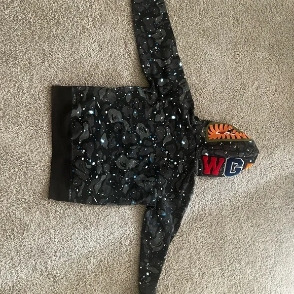 Bape Black Shark Camo Zip WGM Hoodie